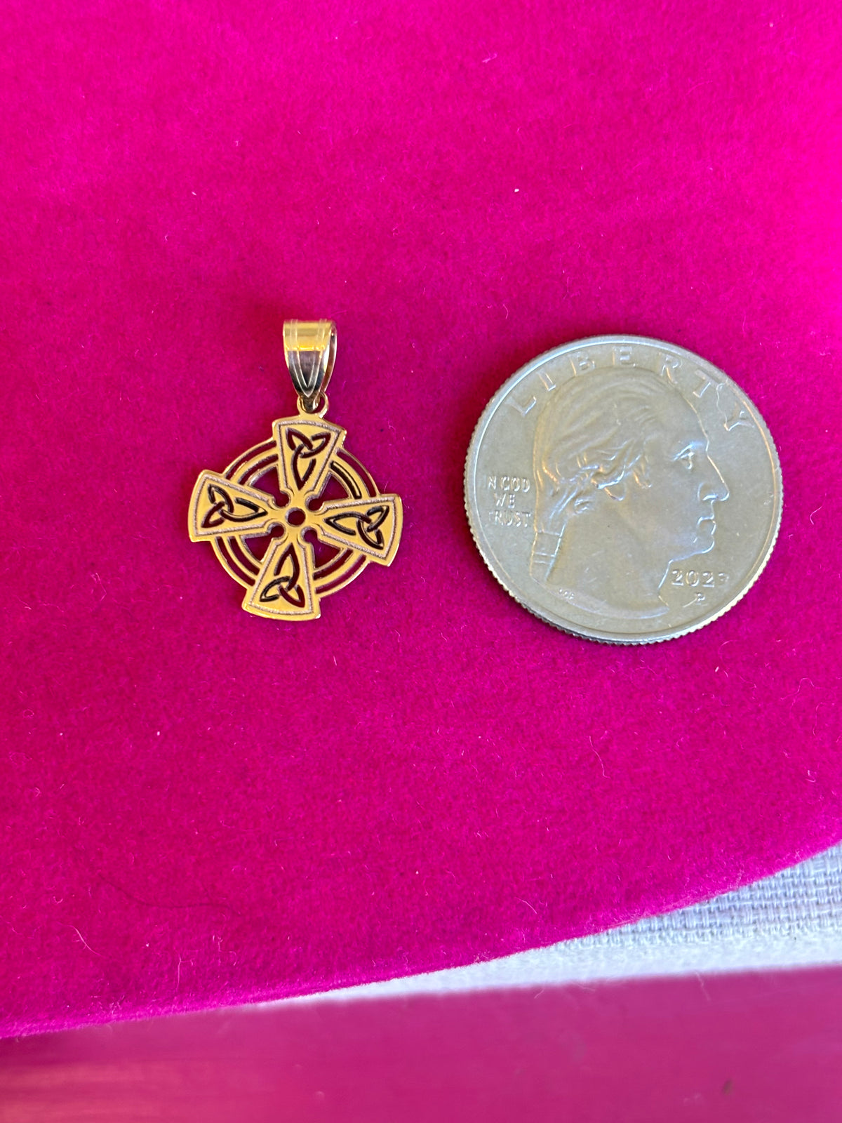 14K Celtic Cross Charm