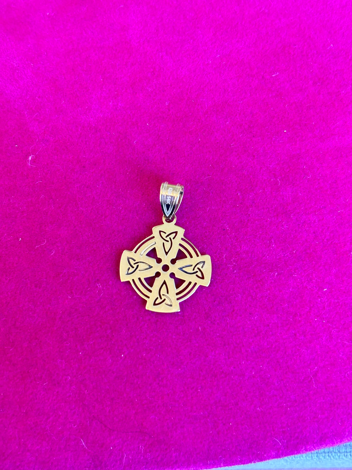 14K Celtic Cross Charm