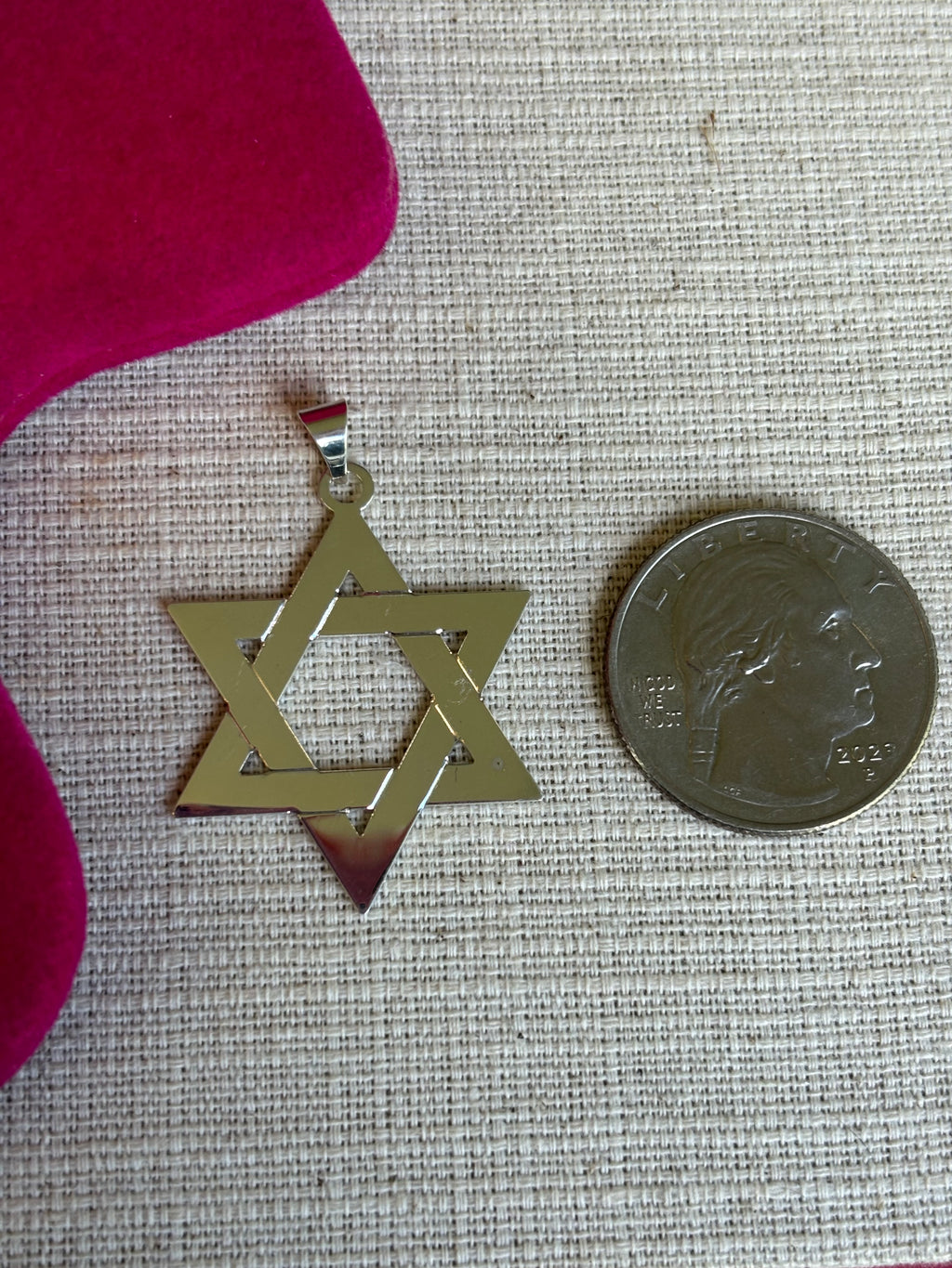 Sterling Silver 32x26 mm Star of David Pendant