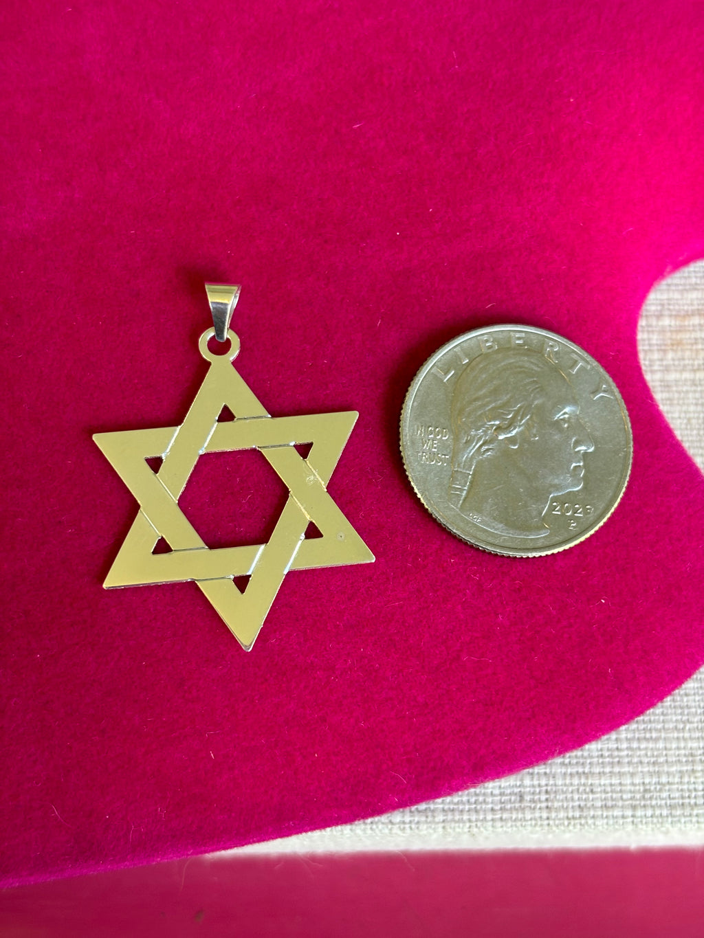Sterling Silver 32x26 mm Star of David Pendant
