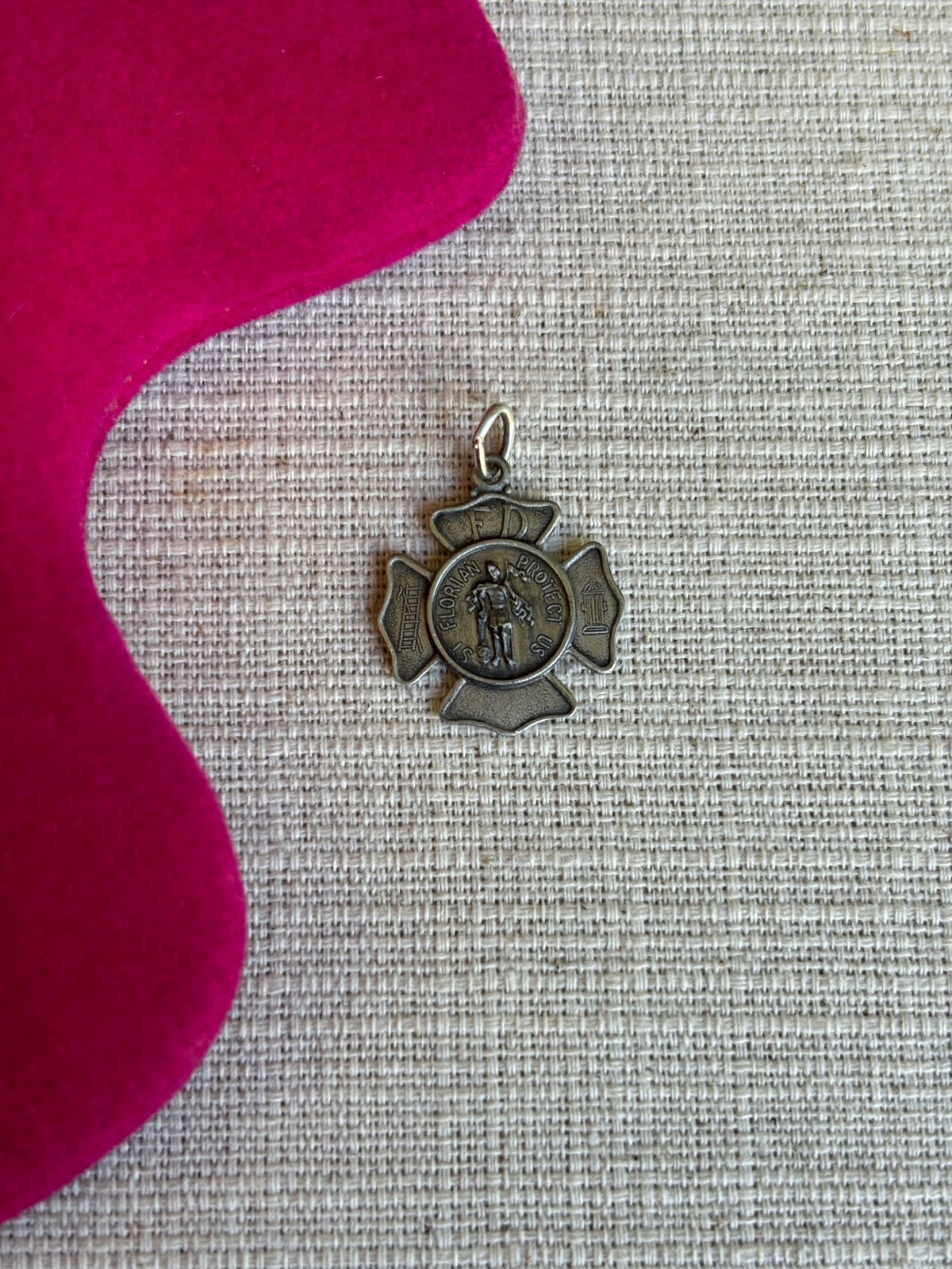 Sterling Silver 25 mm St. Florian Medal Pendant