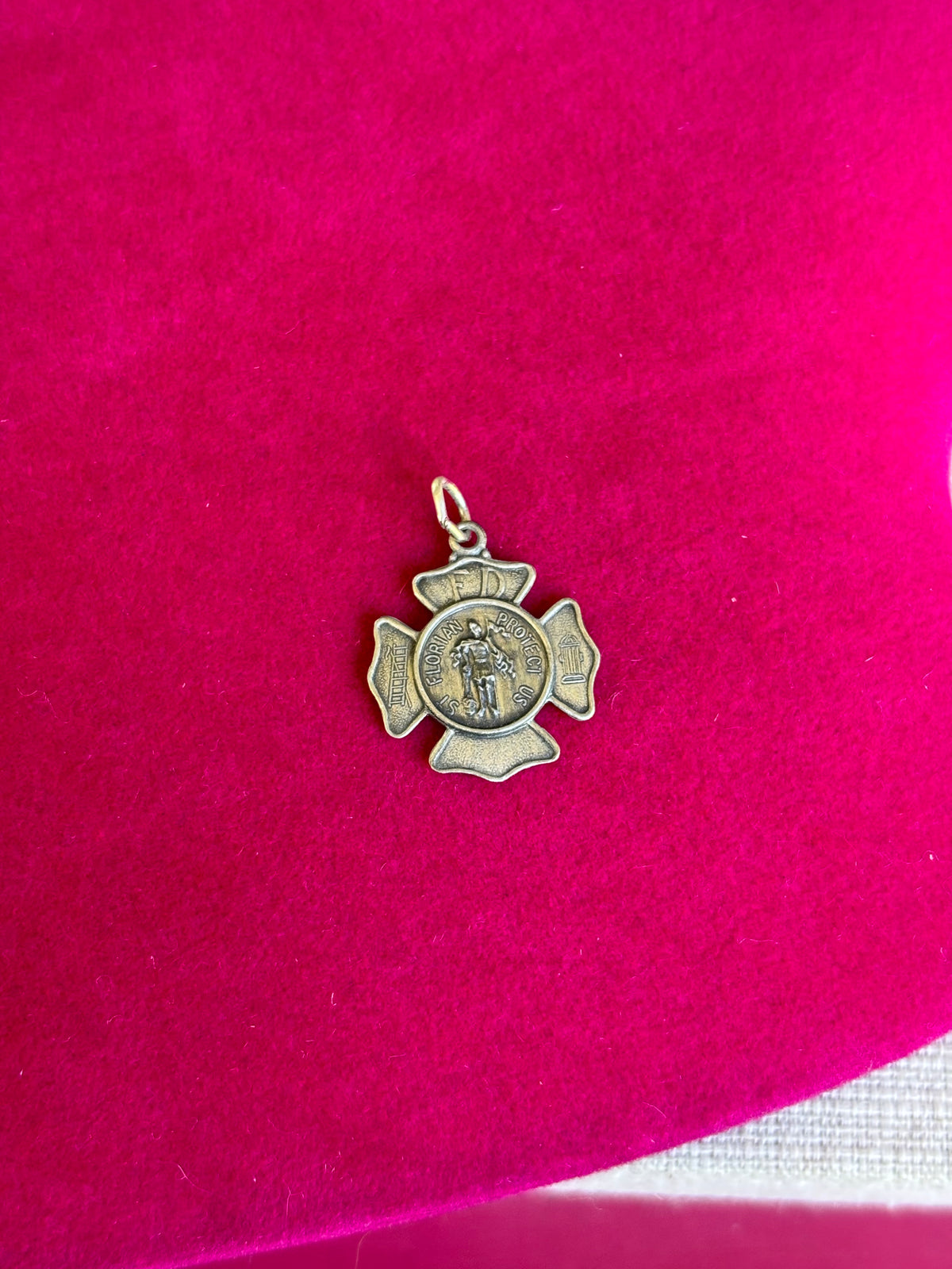 Sterling Silver 25 mm St. Florian Medal Pendant