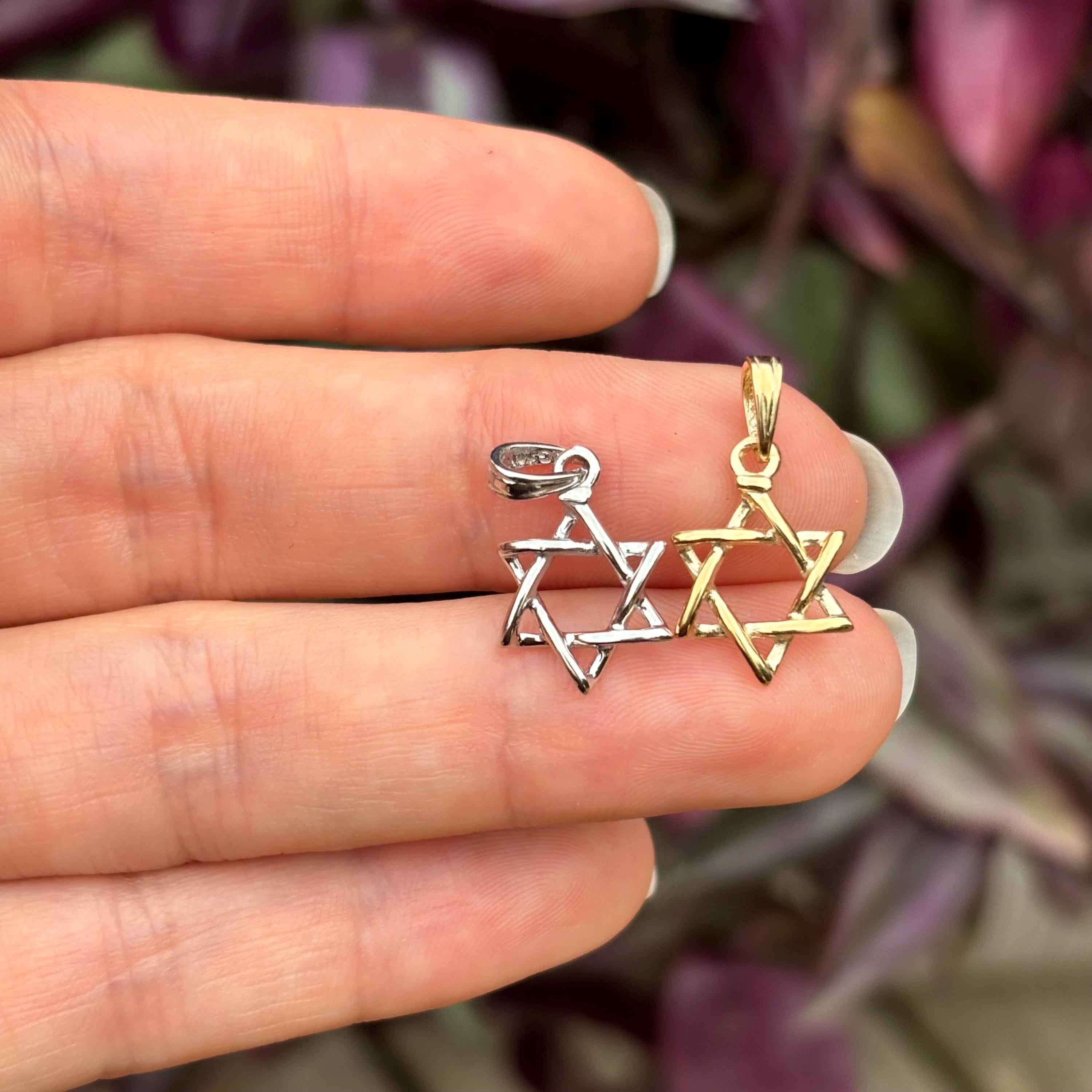 10k Gold Judica Star of David Magan Star Charm Pendant