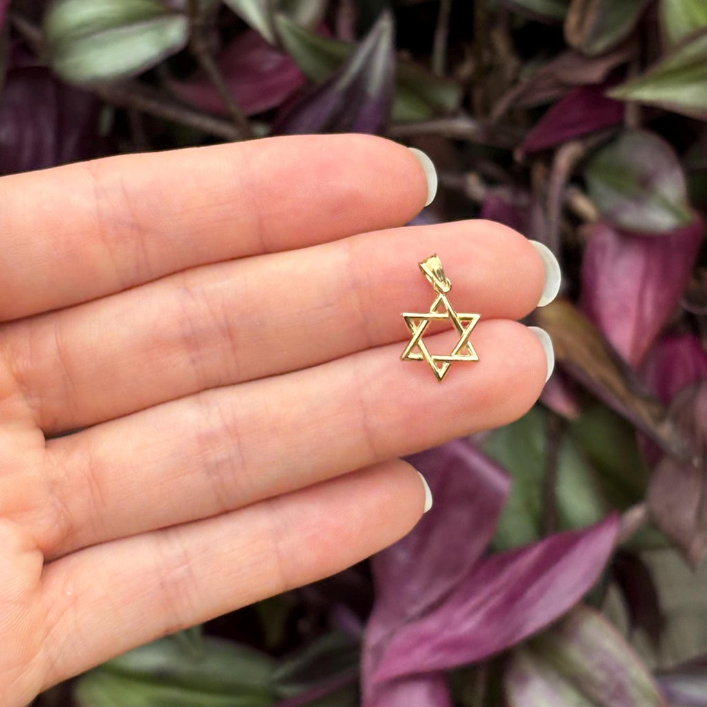 14k Gold Judica Star of David Magan Star Charm Pendant