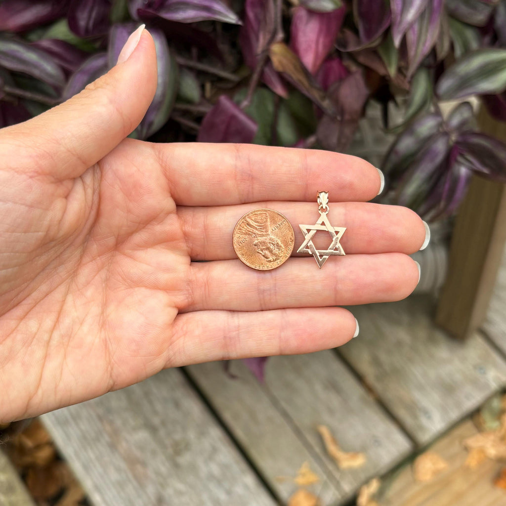 14k Rose Gold Judica Star of David Magan Star Charm Pendant