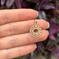 14k Gold Judica Star of David Magan Circle Star Charm Pendant
