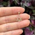 10k or 14k Gold Judica Star of David Magan Star Charm Pendant