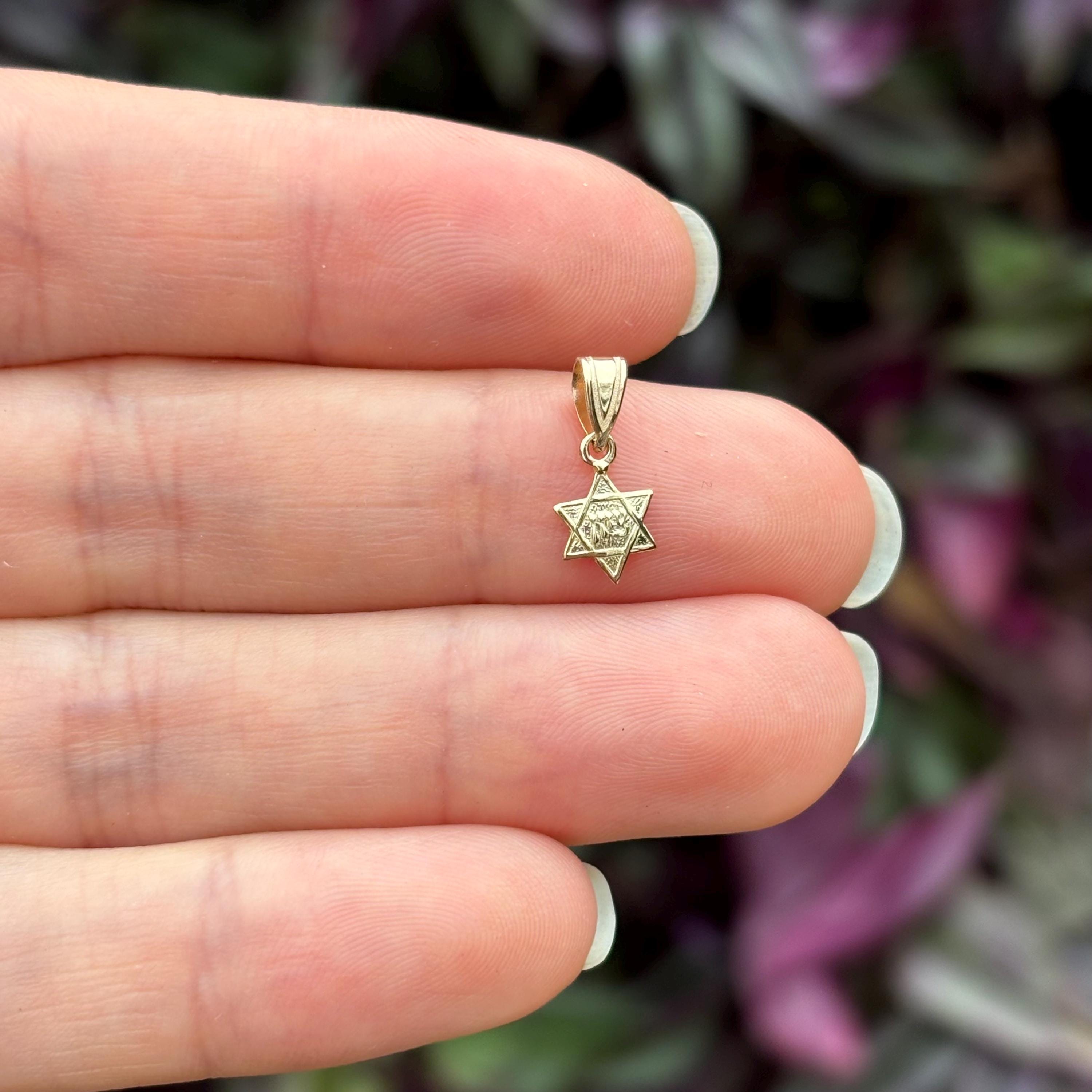 14k Gold Judica Star of David Magan Star Zion Charm Pendant