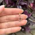 14k White Yellow Gold Judica Star of David Magan Star Charm Pendant