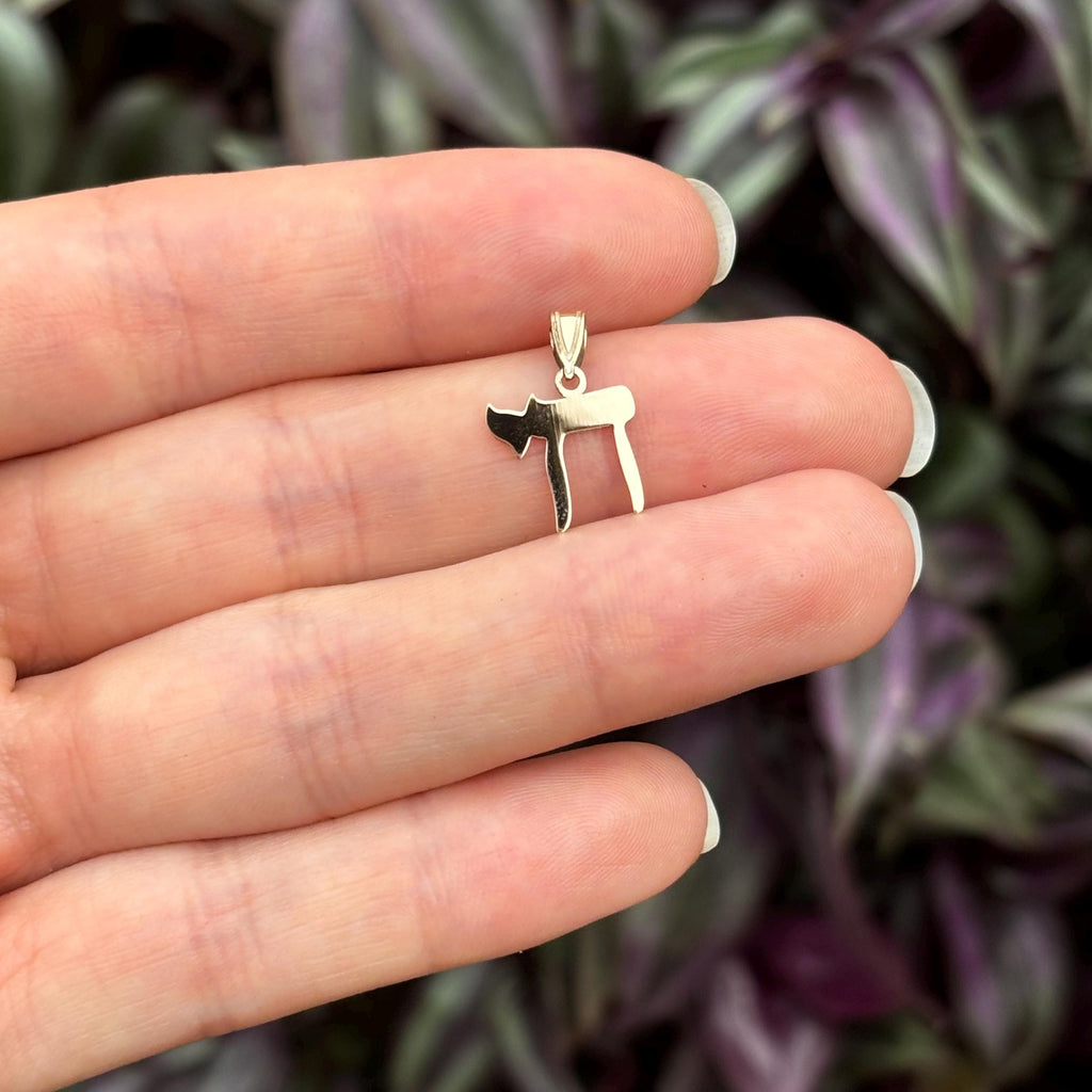 14k Gold Hebrew Chai Star Charm Pendant