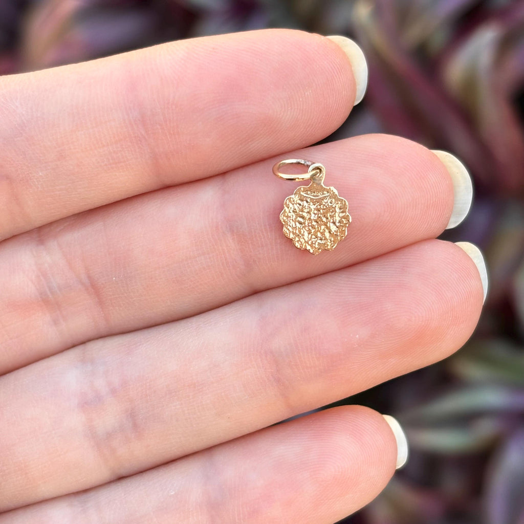 10k Gold Our Lady of Sorrows Medal Charm Pendant Mini