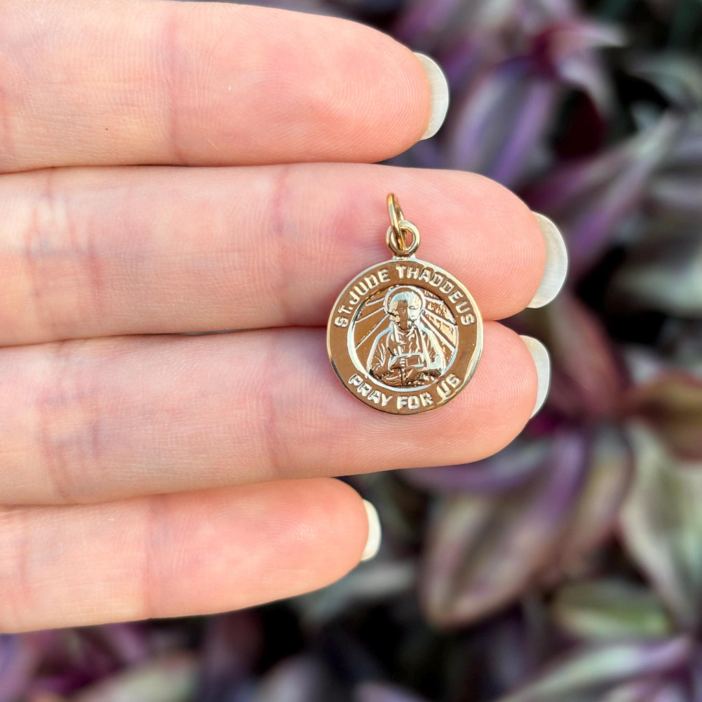 10k Gold St Jude Thaddeus Medal Round Medal Pendant