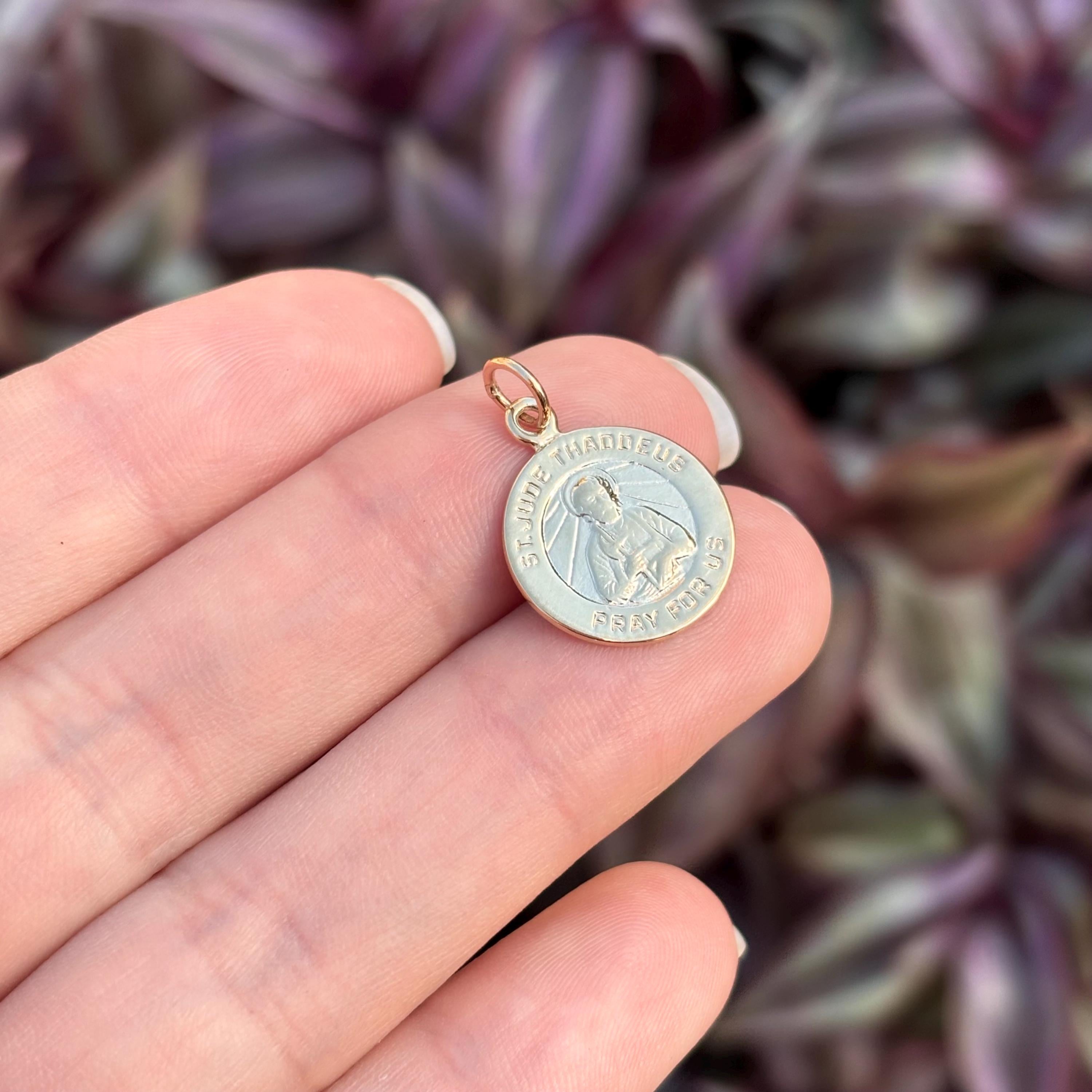 10k Gold St Jude Thaddeus Medal Round Medal Pendant