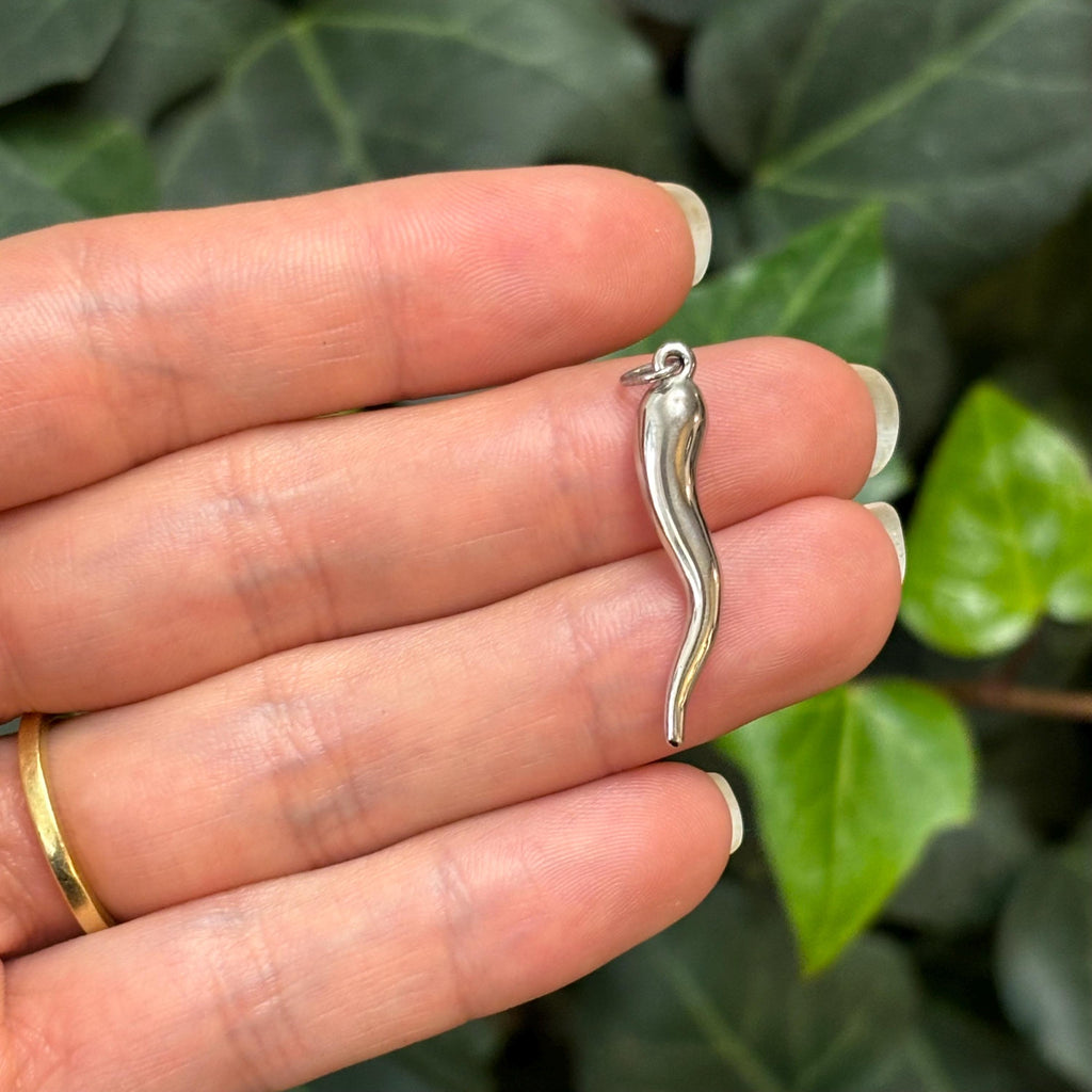 Sterling Silver Italian Horn Corno Pendant