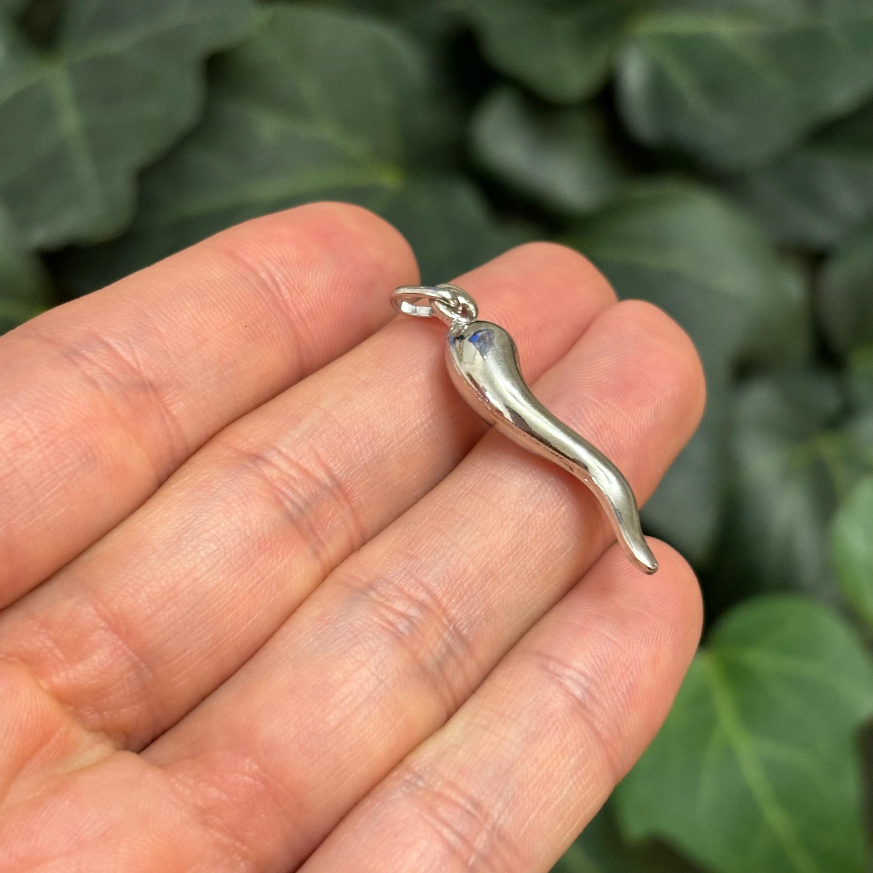 Sterling Silver Italian Horn Corno Pendant