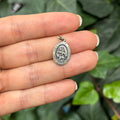 Sterling Silver St Christopher Round Oval Charm Pendant 19mm x 12mm