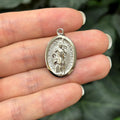 Sterling Silver St Florian Oval Medal Pendant 28mm x 20mm