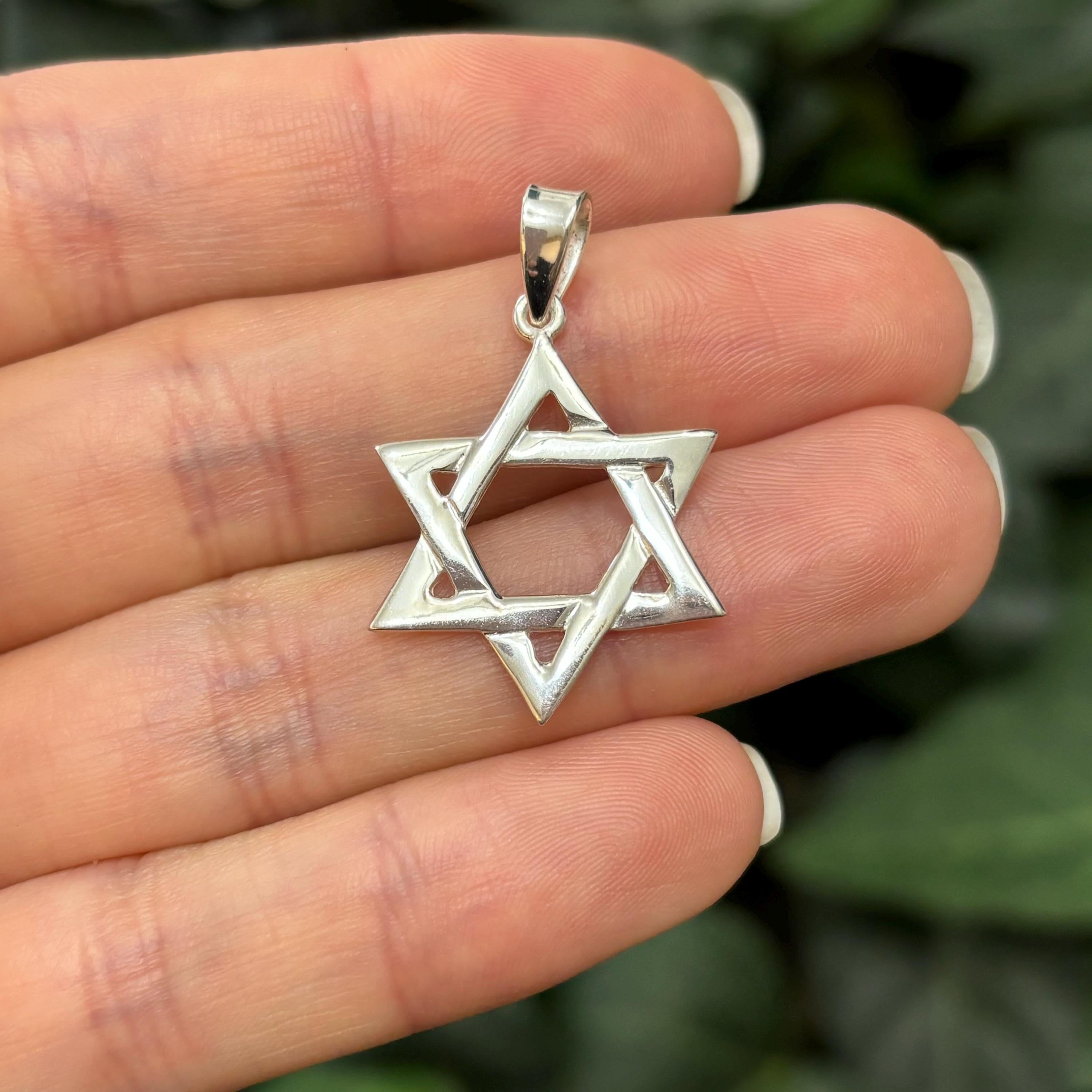 Sterling Silver Judica Star of David Magan Star Pendant 21mm