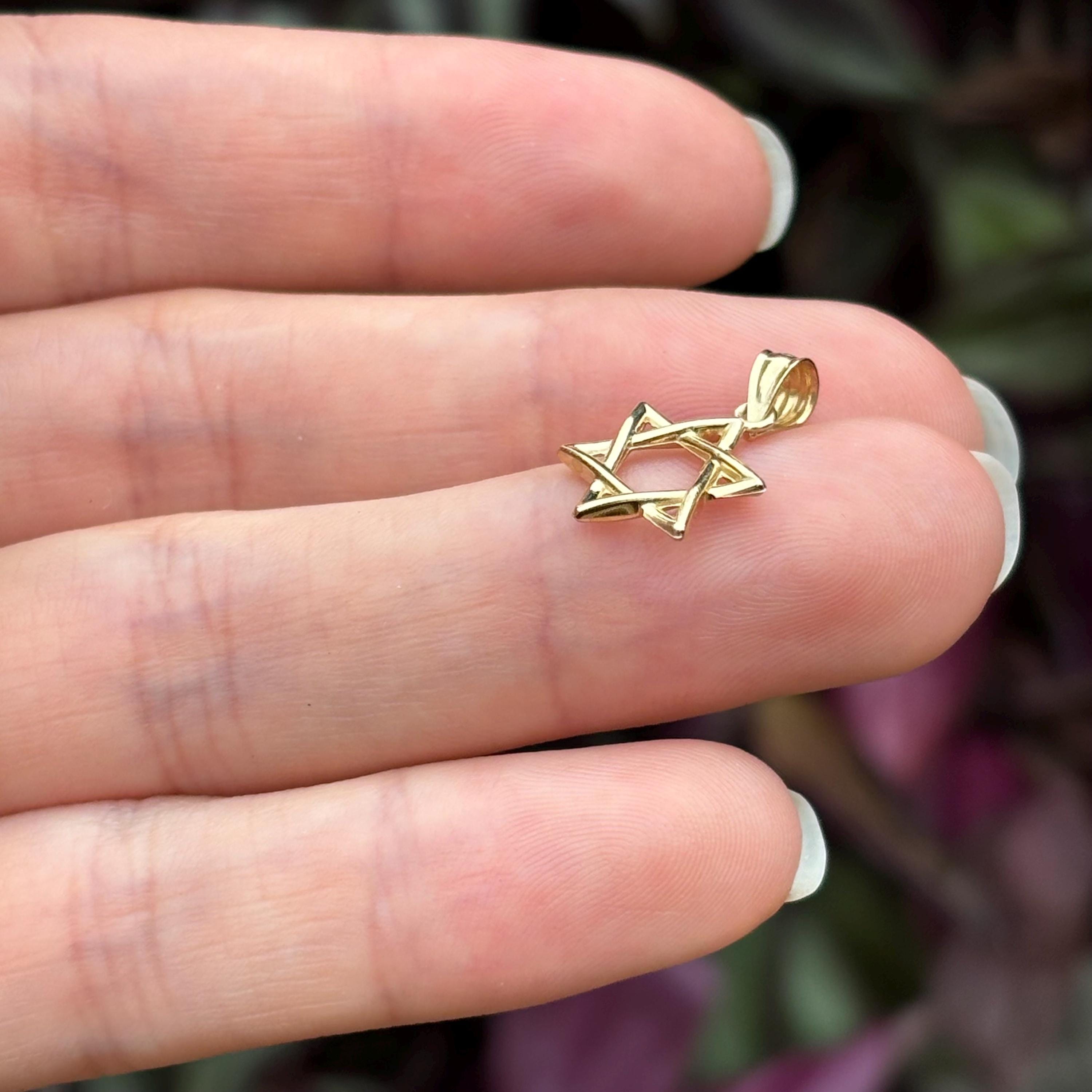14k Gold Judica Star of David Magan Star Charm Pendant