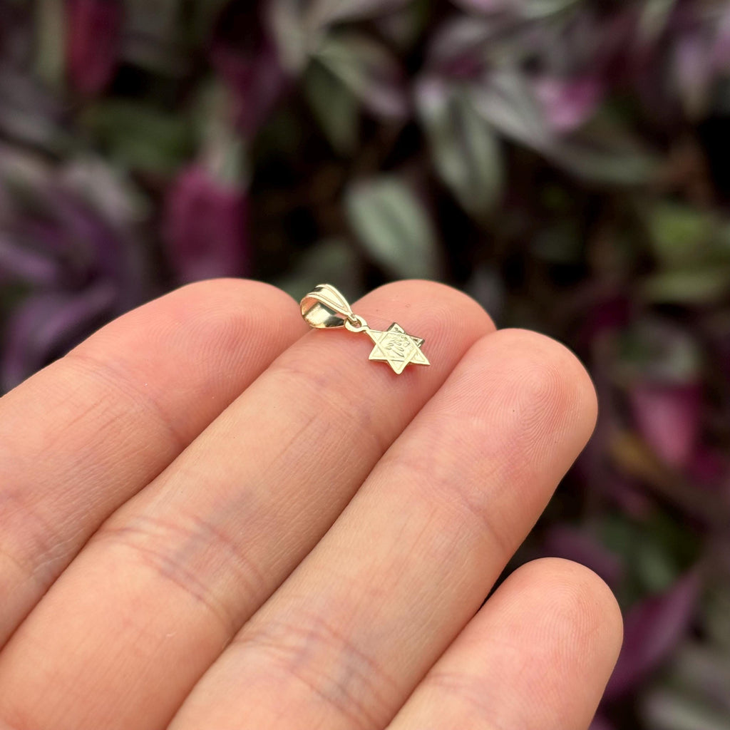 14k Gold Judica Star of David Magan Star Zion Charm Pendant