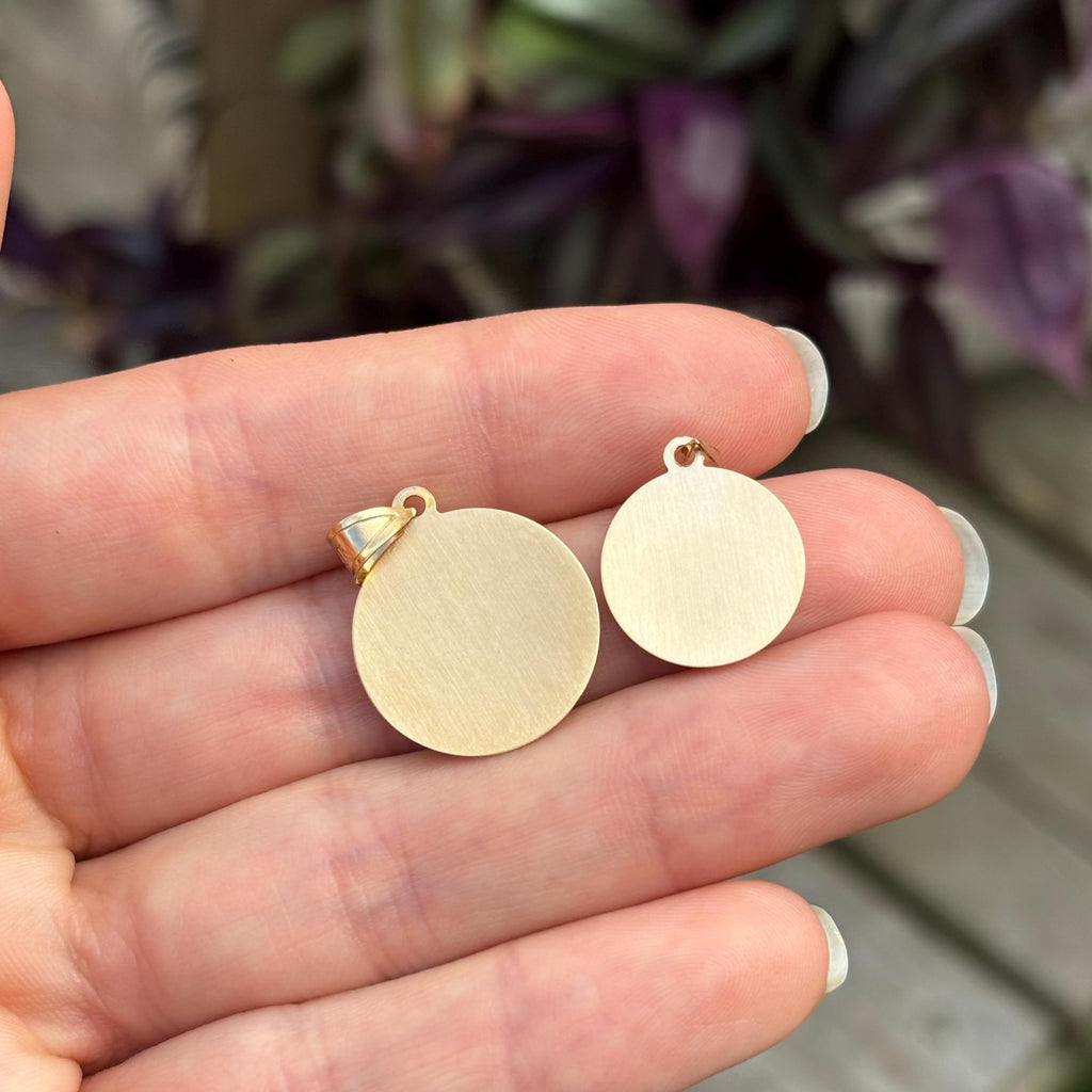 14k Gold St Raphael Medal Round Medal Pendant 2 Sizes