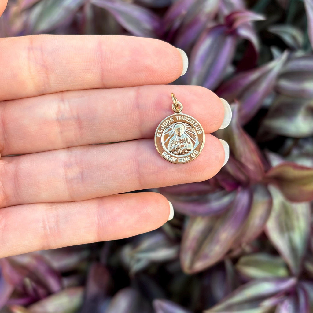 10k Gold St Jude Thaddeus Medal Round Medal Pendant