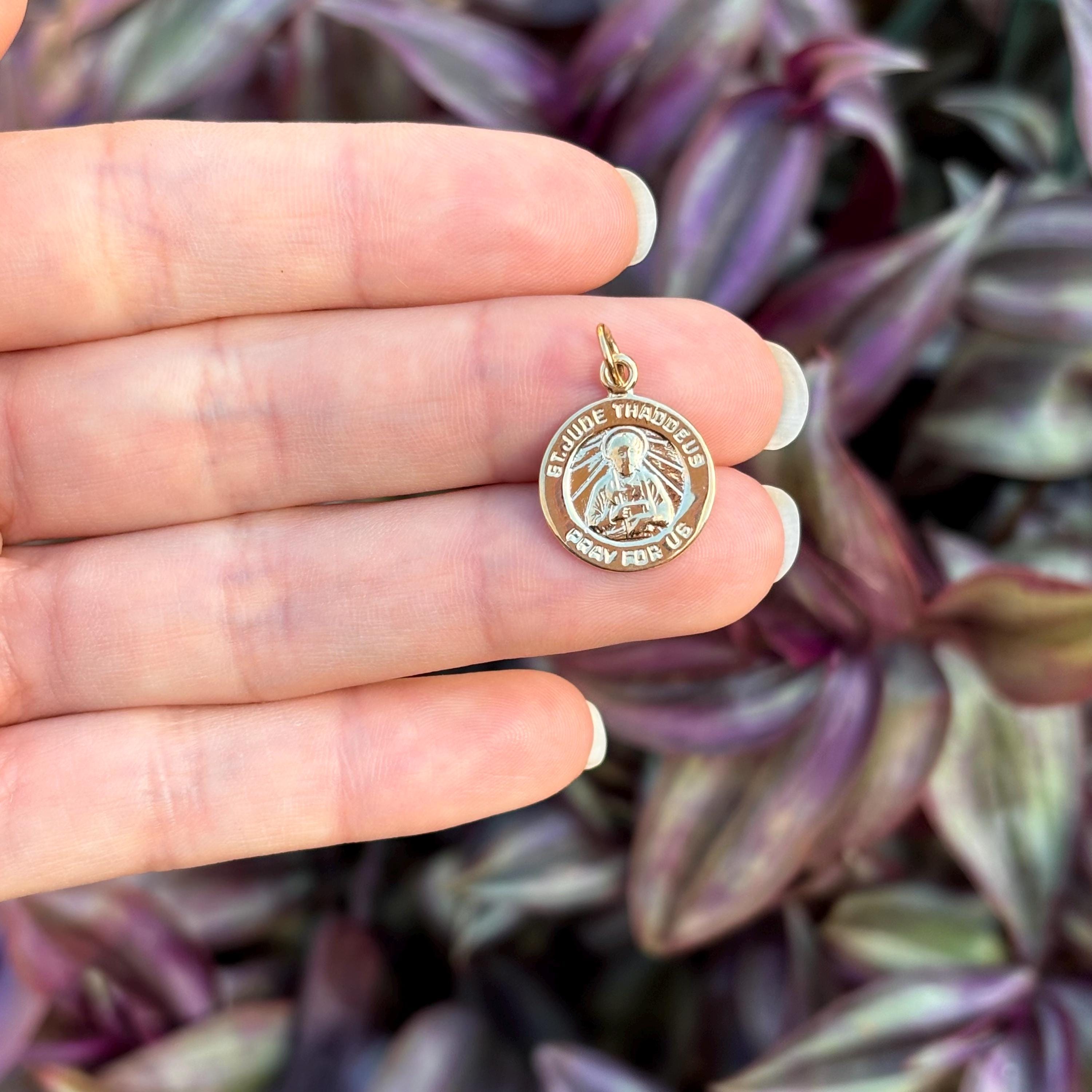 10k Gold St Jude Thaddeus Medal Round Medal Pendant