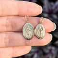 14k Gold Miraculous Medal Oval Medal Pendant 2 Sizes