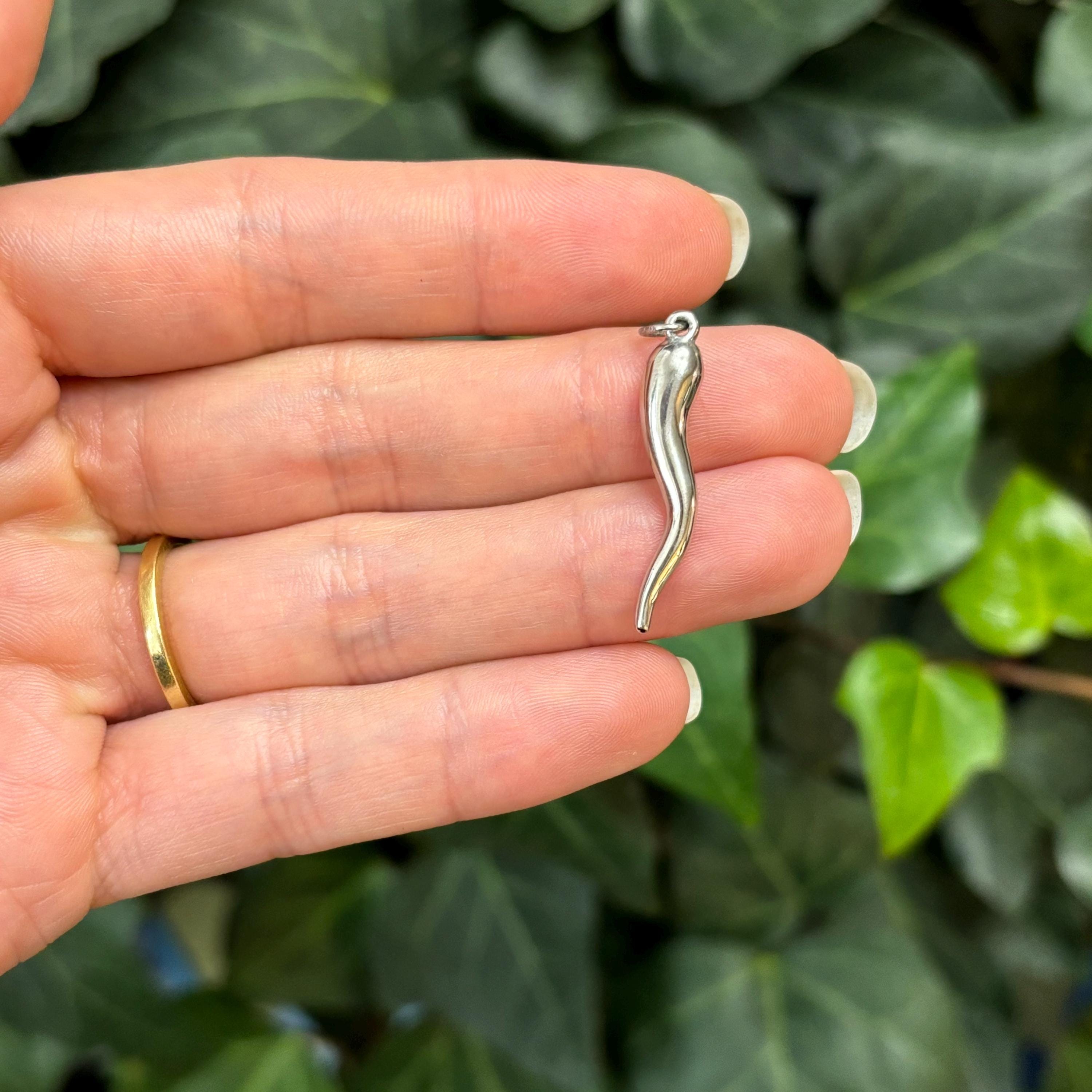 Sterling Silver Italian Horn Corno Pendant