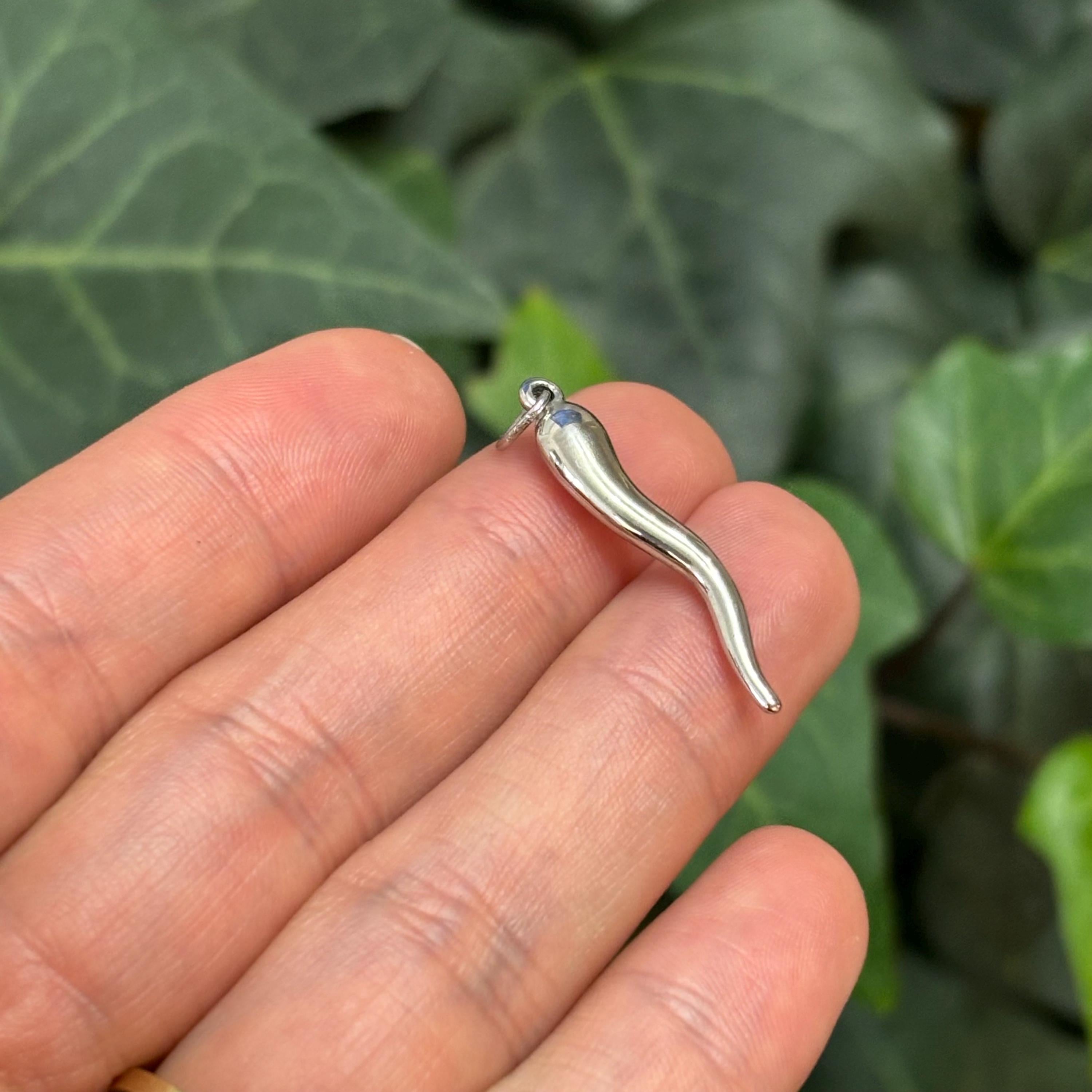 Sterling Silver Italian Horn Corno Pendant