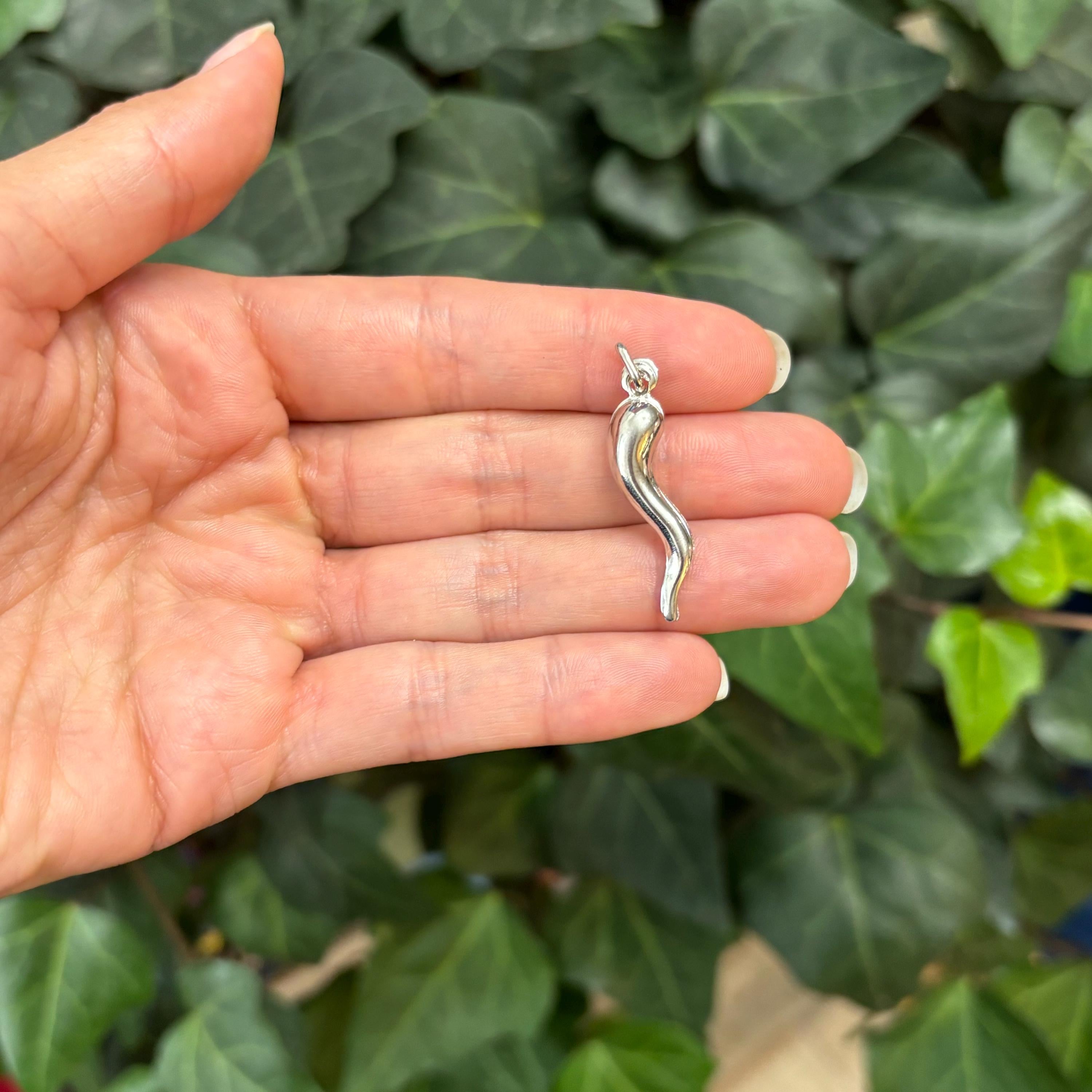 Sterling Silver Italian Horn Corno Pendant