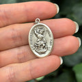 Sterling Silver St Michael Oval Medal Pendant