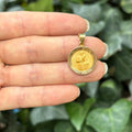 14k Gold St Gerard Satin Medal Pendant Hollow 18mm