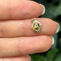 14k Gold St Anthony Medal Oval Tiny Medal Pendant Charm