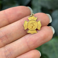 14k Yellow Gold St Florian Firefighter Badge Medal Pendant