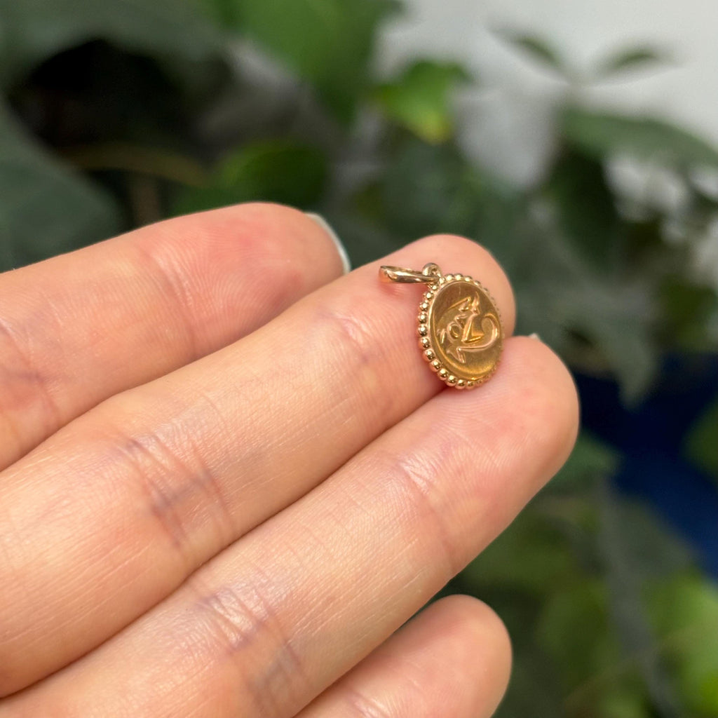 14k Rose Gold Eye of Horus Detailed Pendant Solid Small