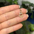 Bronze Hamsa Evil Eye Detailed Pendant Small