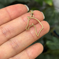 14K Yellow Gold Cut Out Horse Head Detailed Charm Pendant