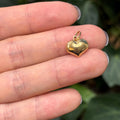 14K Gold Heart Puffed Charm Pendant Small