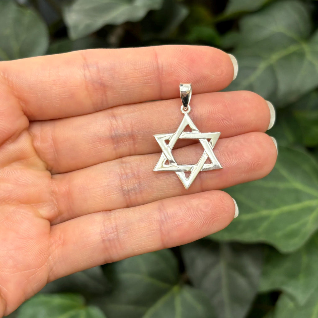 Sterling Silver Judica Star of David Magan Star Pendant 21mm