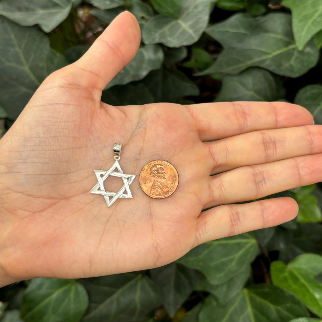 Sterling Silver Judica Star of David Magan Star Pendant 21mm