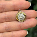 Sterling Silver Gold-Tone St Peregrine Round Medal Pendant 15mm