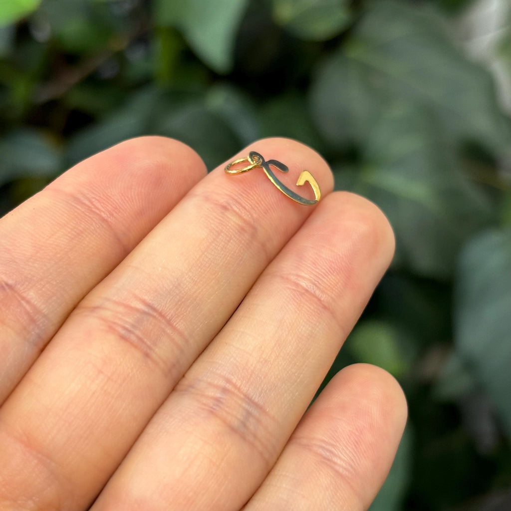 10K Yellow Gold Initial Letter Charm Pendant