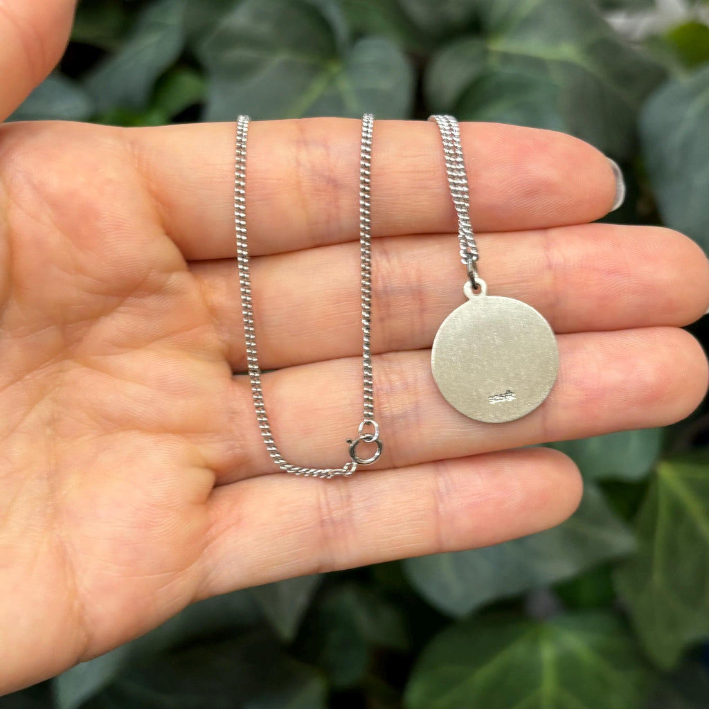 Sterling Silver St Lazarus Round Medal Pendant Necklace 18mm