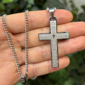 Stainless Steel Lord’s Prayer Cross Pendant Necklace