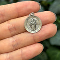 Sterling Silver St Patrick Round Medal Pendant 18mm