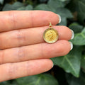 14k Gold St Luke Medal Round Medal Pendant 15mm