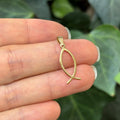10K Gold Ichthus Fish Charm Pendant