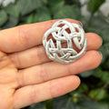 Sterling Silver Celtic Knot Pin Brooch Satin-Finished