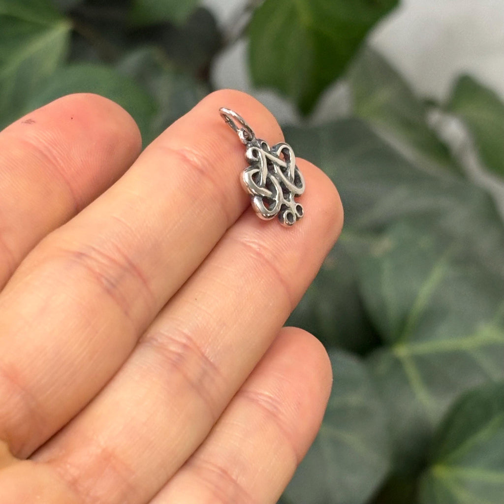 Sterling Silver Scroll Celtic Knot Charm Pendant